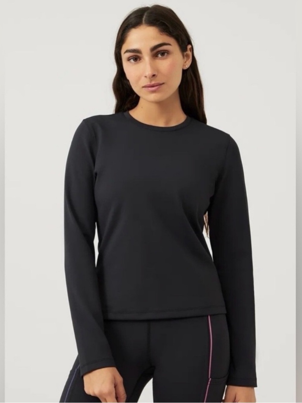 Outdoor Voices Black FrostKnit Long Sleeve Top Size XS